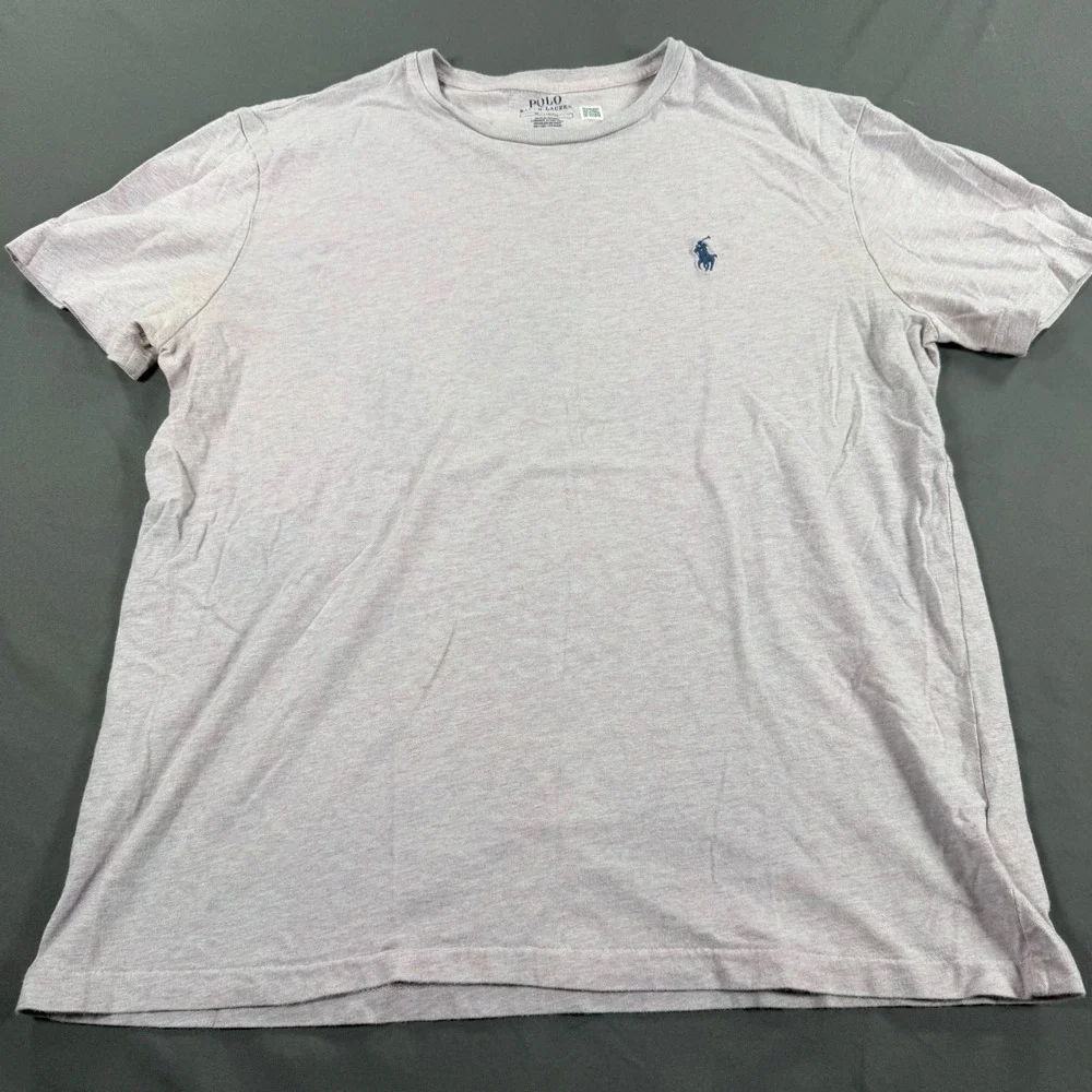 Polo‎ Ralph Lauren Mens Medium Pink Heathered Crewneck Short Sleeve T-Shirt Pony
